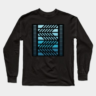 "Dimensional Folds” - V.3 Blue - (Geometric Art) (Dimensions) - Doc Labs Long Sleeve T-Shirt